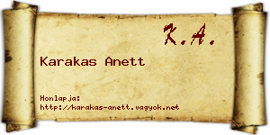 Karakas Anett névjegykártya
