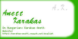 anett karakas business card